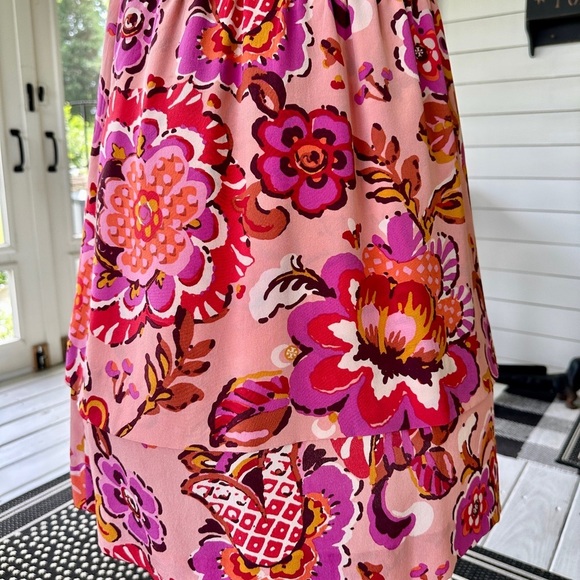 TORY BURCH, WOMENS SILK DRESS. PINK GRAPEFRUIT, WILDFLOWER DRESS. SIZE 4 - Picture 12 of 16